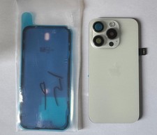 VITRE ARRIERE IPHONE 15 PRO COMPLETE AVEC LOGO NAPPE NFC MICRO NEUF BLANC