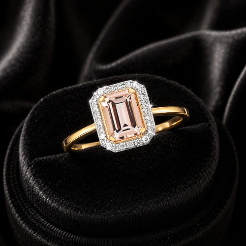 Bague cercle halo morganite - cercle,