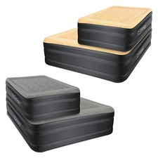 Matelas gonflable 1/2 personnes avec pompe intégrée gris/beige taille au choix