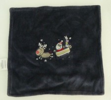 14. DOUDOU PLAT MARQUE ? CARRE Bleu marine Traineau père Noel Renne EXC.ETAT