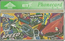 RARE / CARTE TELEPHONIQUE ANGLAISE - AUTO CARS MOTO SPEED THUNDER POWER