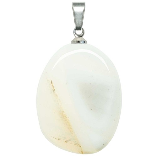 Pendentif galet plat - , opale