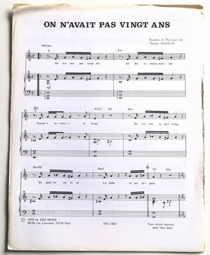 Partition vintage sheet - , music