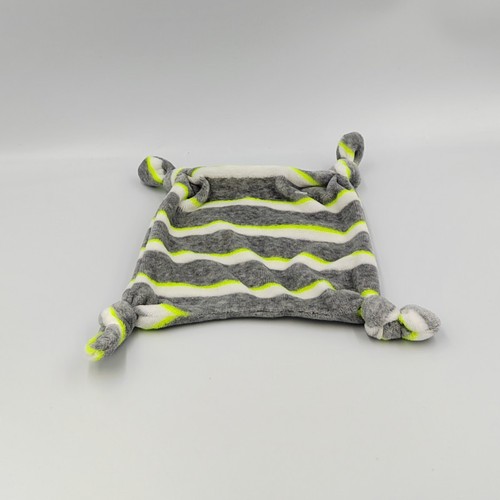 Doudou plat carré gris - , blanc