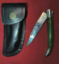 COUTEAU DE POCHE " LAGUIOLE 440 " ETUI EN CUIR