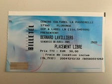 TICKET CONCERT BERNARD LAVILLIERS 8 AVRIL 2005 - LA PASSERELLE - FLORANGE