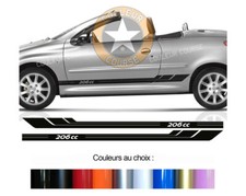 2 X BANDES BAS DE CAISSE POUR  PEUGEOT 206CC 206 CC AUTOCOLLANT STICKER BD541-8