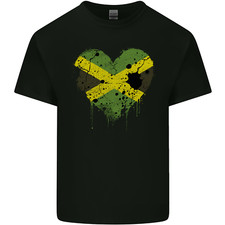 T-Shirt Enfant Drapeau Jamaïcain Jamaica Day Football Garçons Filles