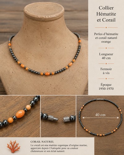 Collier corail rose et - corail,
