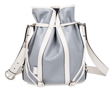 Sac MM ELSA cuir bleu glacier et blanc Lancel