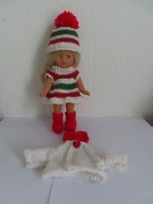 DERNIERvetement  mere noel pour poupée mini-corolle  20cm 5 pieces robe,bottes ,