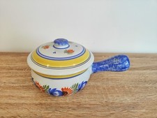 Caquelon Poellon Soupière Faïence Henriot Quimper Décoré Main Vintage Décoration