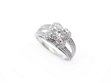 BAGUE MAUBOUSSIN CHANCE OF LOVE N7 T52 OR BLANC 18K DIAMANTS FACTURE RING 6915€