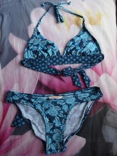 Maillot de bain 2 pièces soutien-gorge sans armature + culotte bleu CAMAIEU 36