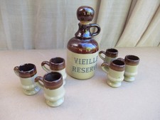 SERVICE A LIQUEUR terre cuite céramique VIEILLE RESERVE la Bouteille et 6 verres