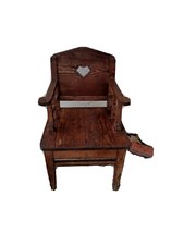  Petit Fauteuil bois ancien style trône 1900 chene
