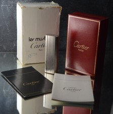 Ensemble Complet BRIQUET Original Vintage CARTIER PARIS En Argent Plaqué RARE