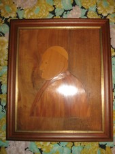 ANCIEN TABLEAU EN MARQUETERIE REPRESENTANT LE PAPE JEAN XXIII--SIGNÉ P.B--N°101