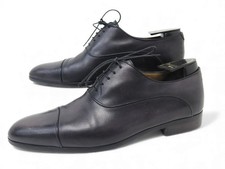 CHAUSSURES BERLUTI RICHELIEU 0141 8.5 42.5 CUIR PATINE NOIR ET GRIS SHOES 2100€
