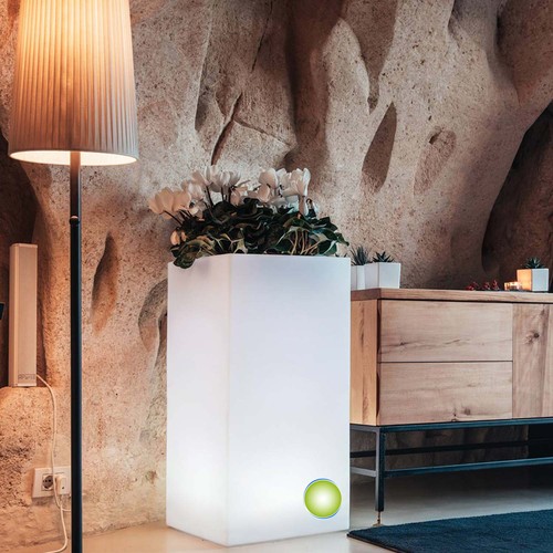 Pot fleurs cube hauteur 80 - cube,