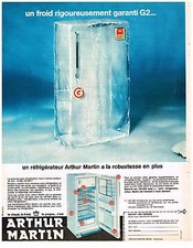 PUBLICITE ADVERTISING   1966   ARTHUR MARTIN     réfrigérateur garanti G2