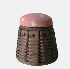 Ancien Petit Panier de Couture Pique Épingles Porte-Aiguilles * Mercerie