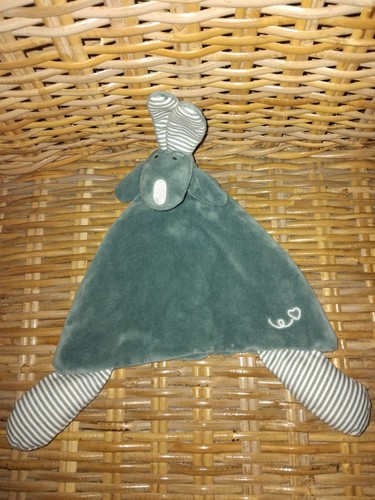 Tex doudou lapin vert - vert, bleu
