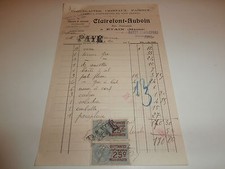 Facture CLAIREFONT AUBOIN Porcelaines Faïences Cristaux à ETAIN meuse 1923