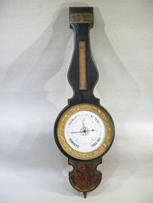 ANCIEN GRAND BAROMETRE THERMOMETRE NAPOLEON III MARQUETERIE BOULE BRONZE DORE