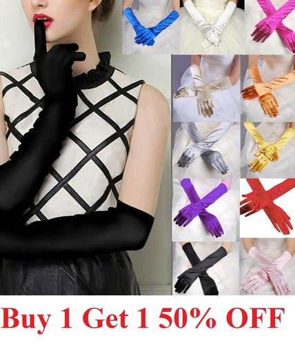 Women satin long gloves - women's,