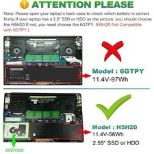 56Wh H5H20 Laptop Batterie pour Dell XPS 15 9560 9570 7590 62MJV M7R96 5D91C