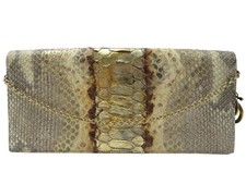 SAC A MAIN CHRISTIAN DIOR POCHETTE EN CUIR DE PYTHON DORE CLUTCH POUCH 3195€