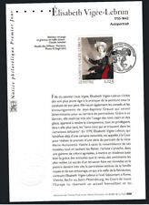 notice philatélique 1er jour tableau Elisabeth Vigée Lebrun 75 Paris  2002