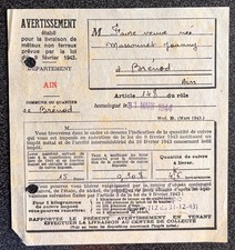 Impôt métal Avertissement livraison de métaux non ferreux 1944 Guerre 1939 1940