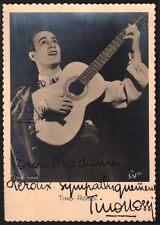 Tino Rossi. Photographie Simson sur support carte postale dédicacée vers 1940