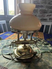 LAMPE DE MARINE VINTAGE MARINE EN LAITON COULEUR OR OPALINE JAUNE FONCE