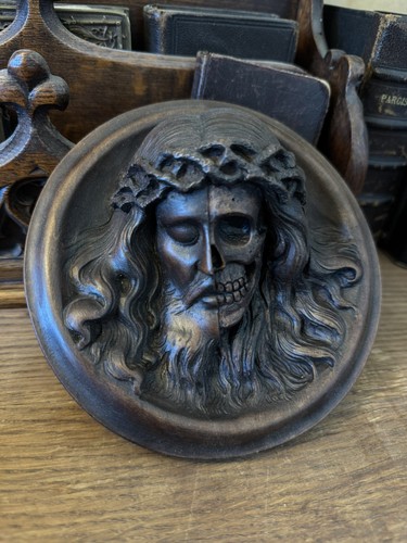 Ancienne sculpture bois christ - sculpture,