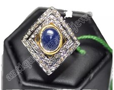 Bague cocktail saphir argent