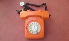 ISKRA ATA 62 TELEPHONE FIXE ORANGE 1970s ROTARY DIAL PHONE TELEFON YUGOSLAVIA 