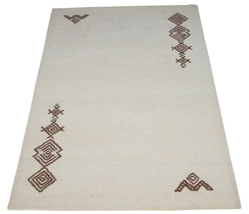 Tapis 100 laine beige - laine, 160x230