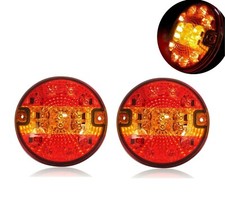 12v 24v Arrière Roun LED Slim Feux X2 Stop Clignotant Tracteur Camion Remorque E