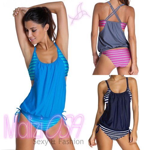 Tankini femme bicolore maillot - bicolore,