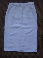 VINTAGE 80' JUPE CRAYON MIDI DROITE BLANCHE RETRO PIN UP SEXY SECRETAIRE T 36