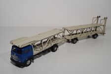 B7 1:43 MERCURY FIAT 682 CAMION REMORQUE PORTE VOITURE BISCARA BLEU GRIS EXCE...