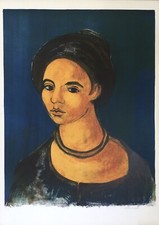 André MINAUX 1923-1986.Portrait.Vers 1960.Lithographie originale signée.74x54.