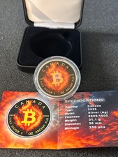 1 Oz Argent Canada Maple Leaf Burning Bitcoin Edition  - 2025 - 250 ex.