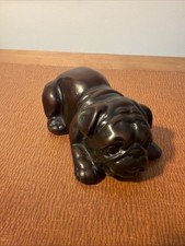 Bulldog Figurine Brown Solid