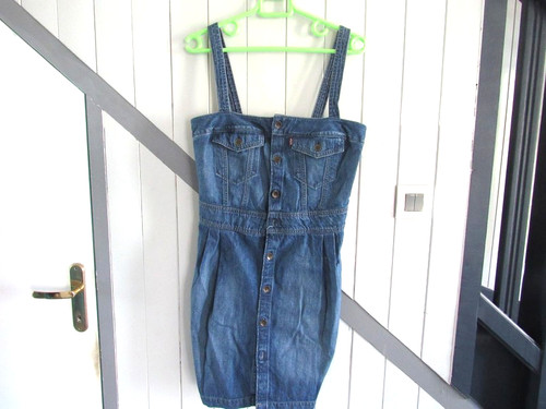 Robe bretelles jean bleu t - robe,