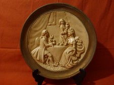 plaque murale décorative en platre,scéne marquis,marquises 