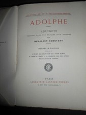 Adolphe anecdote par Benjamin Constant édition Garnier frères numérotée